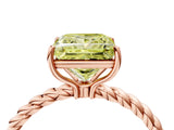 Rose gold Fancy Yellow Princess  Solitaire Twist Band Ring with Four-Prong Setting_70