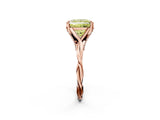 Rose gold Fancy Yellow Princess  Solitaire Twist Band Six-Prong Setting 3