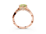 Rose gold Fancy Yellow Princess  Solitaire Twist Band Six-Prong Setting 4