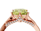 Rose gold Fancy Yellow Princess  Solitaire Twist Band Six-Prong Setting 5