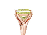 Rose gold Fancy Yellow Princess  Solitaire Twist Band Six-Prong Setting