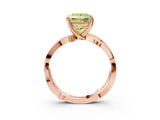 Rose gold Fancy Yellow Princess  Solitaire Twist Band with Pavé Accents and Four-Prong Setting_23