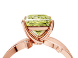 Rose gold Fancy Yellow Princess  Solitaire Twist Band with Pavé Accents and Four-Prong Setting_24