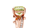 Rose gold Fancy Yellow Princess  Solitaire Twist Band with Pavé Accents and Four-Prong Setting_25