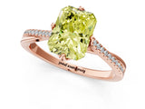 Rose gold Fancy Yellow Princess  Solitaire Twist Band with Pavé Diamonds and Four-Prong Setting_52