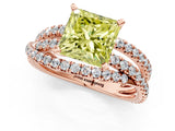 Rose gold Fancy Yellow Princess  Solitaire Twist Band with Pavé Setting and Four-Prong Setting_18