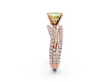 Rose gold Fancy Yellow Princess  Solitaire Twist Band with Pavé Setting and Four-Prong Setting_19