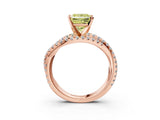 Rose gold Fancy Yellow Princess  Solitaire Twist Band with Pavé Setting and Four-Prong Setting_20
