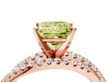 Rose gold Fancy Yellow Princess  Solitaire Twist Band with Pavé Setting and Four-Prong Setting_21