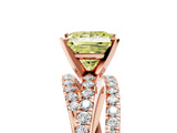 Rose gold Fancy Yellow Princess  Solitaire Twist Band with Pavé Setting and Four-Prong Setting_22