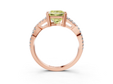 Rose gold Fancy Yellow Princess  Solitaire Twist Band with Pavé Setting and Four-Prong Setting_3