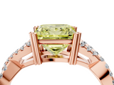 Rose gold Fancy Yellow Princess  Solitaire Twist Band with Pavé Setting and Four-Prong Setting_4