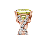 Rose gold Fancy Yellow Princess  Solitaire Twist Band with Pavé Setting and Four-Prong Setting_5