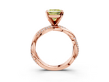 Rose gold Fancy Yellow Princess  Solitaire Twist Band with Pave Prong Setting_3