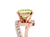 Rose gold Fancy Yellow Princess  Solitaire Twist Band with Pave Set Diamonds and Four-Prong Setting_5