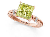 Rose gold Fancy Yellow Princess  Solitaire Twisted Band Prong Set Engagement Ring_34