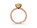Rose gold Fancy Yellow Princess  Solitaire Twisted Band Prong Set Engagement Ring_36
