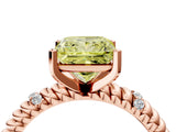 Rose gold Fancy Yellow Princess  Solitaire Twisted Band Prong Set Engagement Ring_37