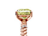 Rose gold Fancy Yellow Princess  Solitaire Twisted Band Prong Set Engagement Ring_38