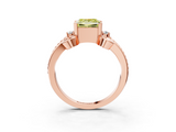 Rose gold Fancy Yellow Princess  Solitaire Twisted Band Scroll Prong Ring_6