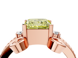 Rose gold Fancy Yellow Princess  Solitaire Twisted Band Scroll Prong Ring_7