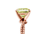Rose gold Fancy Yellow Princess  Solitaire Twisted Band with Bead Prong Setting_34