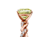 Rose gold Fancy Yellow Princess  Solitaire Twisted Band with Pavé Accents and Four-Prong Setting_5