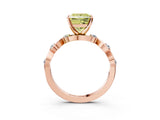 Rose gold Fancy Yellow Princess  Solitaire Twisted Band with Prong Setting 4