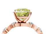Rose gold Fancy Yellow Princess  Solitaire Twisted Band with Prong Setting 5