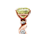 Rose gold Fancy Yellow Princess  Solitaire Twisted Band with Prong Setting