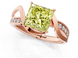 Rose gold Fancy Yellow Princess  Solitaire Twisted Band with Prong Setting_4