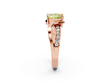 Rose gold Fancy Yellow Princess  Solitaire Twisted Band with Prong Setting_5