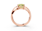 Rose gold Fancy Yellow Princess  Solitaire Twisted Band with Prong Setting_6