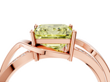 Rose gold Fancy Yellow Princess  Solitaire Twisted Band with Prong Setting_7