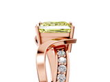 Rose gold Fancy Yellow Princess  Solitaire Twisted Band with Prong Setting_8
