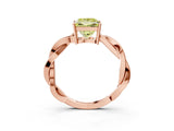Rose gold Fancy Yellow Princess  Solitaire Twisted Pave Diamond Ring with Four-Prong Setting_118