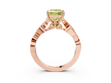Rose gold Fancy Yellow Princess  Solitaire Vine Band with Milgrain Prong Setting_6