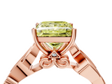 Rose gold Fancy Yellow Princess  Solitaire Vine Band with Milgrain Prong Setting_7