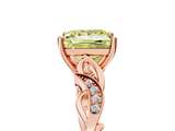 Rose gold Fancy Yellow Princess  Solitaire Vine Band with Milgrain Prong Setting_8