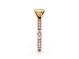 Rose gold Fancy Yellow Princess  Solitaire with Pavé Band and Four-Prong Setting_31