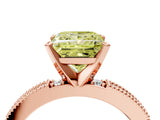 Rose gold Fancy Yellow Princess  Solitaire with Pavé Band and Four-Prong Setting_33