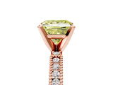 Rose gold Fancy Yellow Princess  Solitaire with Pavé Band and Four-Prong Setting_34