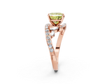 Rose gold Fancy Yellow Princess  Solitaire with Pavé Twist Band and Four-Prong Setting_2