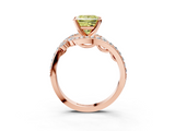 Rose gold Fancy Yellow Princess  Solitaire with Pavé Twist Band and Four-Prong Setting_3
