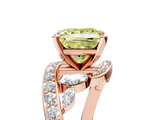 Rose gold Fancy Yellow Princess  Solitaire with Pavé Twist Band and Four-Prong Setting_5