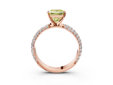Rose gold Fancy Yellow Princess  Solitaire with Pave Band and Four-Prong Setting_6
