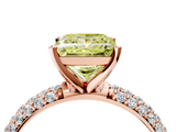 Rose gold Fancy Yellow Princess  Solitaire with Pave Band and Four-Prong Setting_7