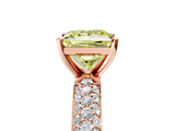 Rose gold Fancy Yellow Princess  Solitaire with Pave Band and Four-Prong Setting_8