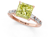 Rose gold Fancy Yellow Princess  Solitaire with Side Baguettes and Channel Set Band_1