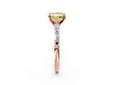 Rose gold Fancy Yellow Princess  Solitaire with Side Baguettes and Channel Set Band_2